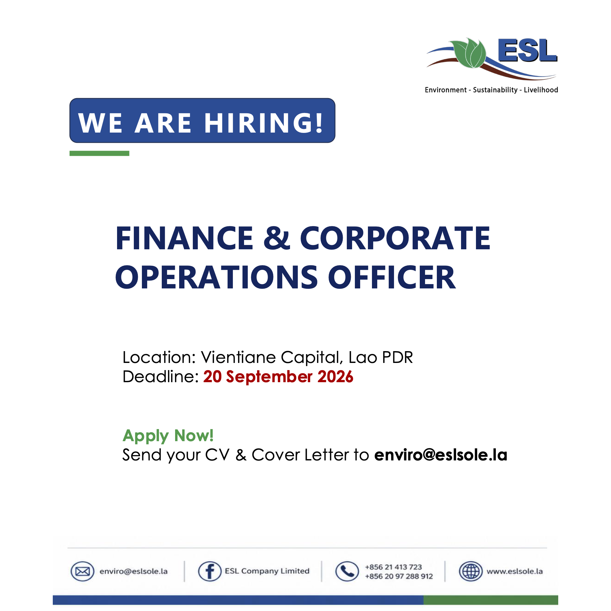 FINANCE AND CORPORATE OPERATIONS OFFICER