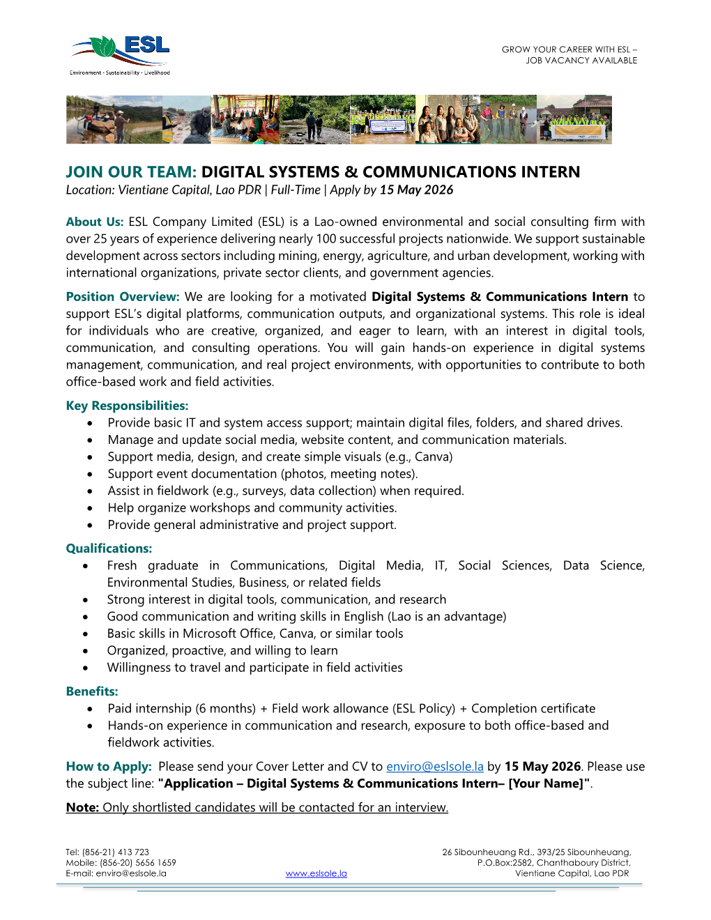 DIGITAL SYSTEMS & COMMUNICATIONS INTERN