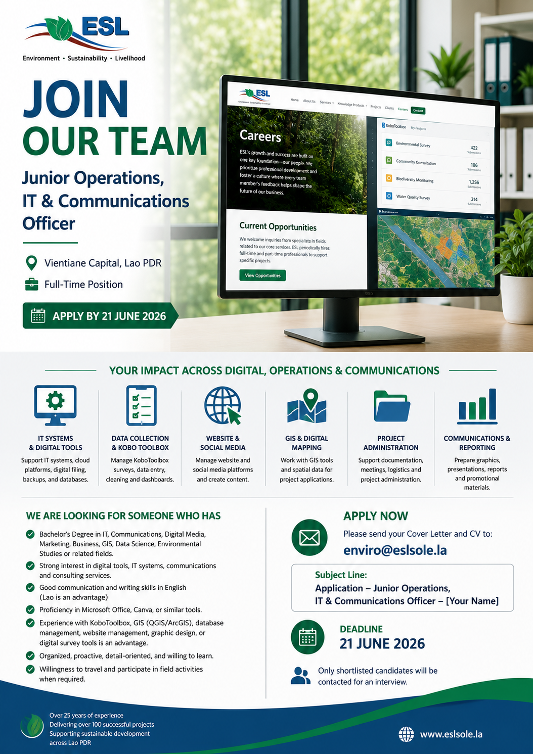 JUNIOR OPERATIONS, IT & COMMUNICATIONS OFFICER